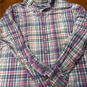 Vineyard Classic Plaid Button-Down Shirt - Pink, Blue & White